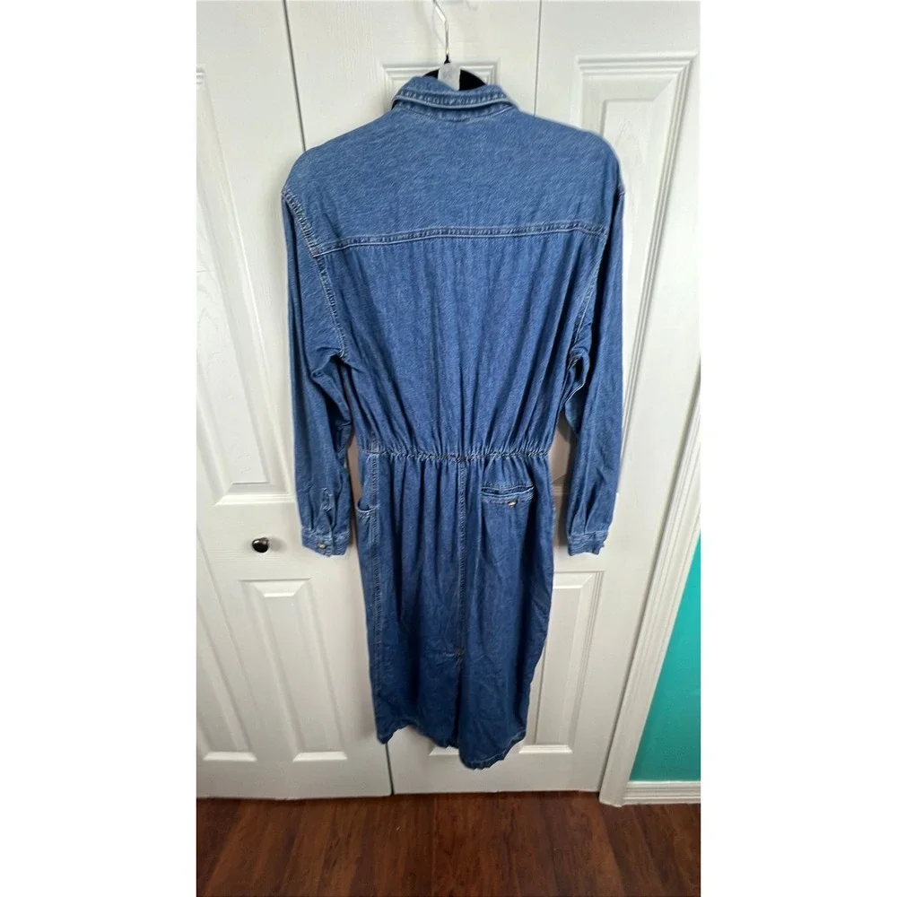 Lands End Denim Midi Dress Vintage Grunge Cottagecore Boho Blue Cotton Size‎ 10 - Picture 8 of 8